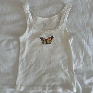 Brandy Melville Butterfly Tank Top White